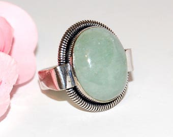Aventurine ring and 925 sterling silver size 54 after Beach ©