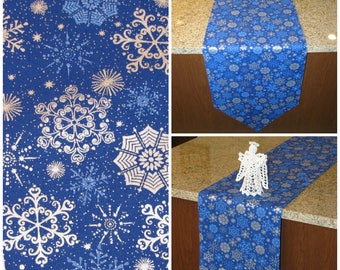 Christmas table runner Silver table runner Table overlay Snowflake holiday runner Christmas decoration Winter wonderland