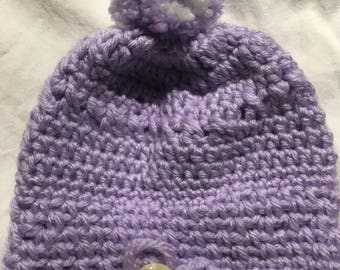 Lavender baby crochet hat