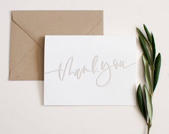 Letterpress Thank You Card + Envelope