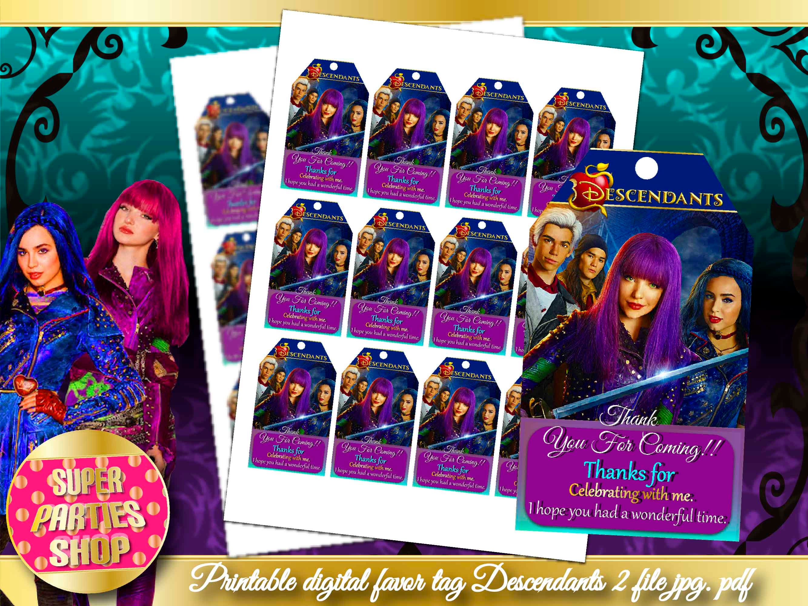 Descendants 2 Digital Printable Favor Tags descendants 2