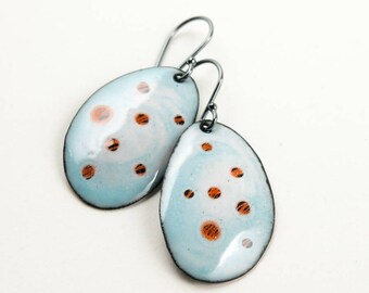 Planetary Alignment Enamel Earrings Sgraffito