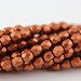 50 Matte Metallic Antique Copper, 4mm Czech fire-polished glass faceted round (FP-4M-104)