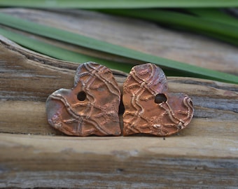Handmade Bronze Heart Charms