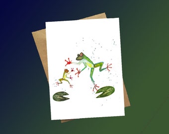 LeapFrog Card, Frog Card, Greetings Card, Animal, Illustration, Art