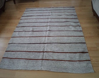free shipping VINTAGE TURKİSH kilim Anatolian handwoven kilim rug decorative kilim - SİZE : 61'' X 80 '' (153 cm X 200 cm)