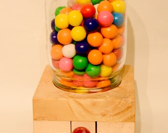 Handmade Maple Wooden Gumball Candy Nut Dispenser