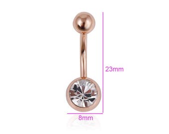 Rose or et argent (acier inoxydable) anneaux de nombril
