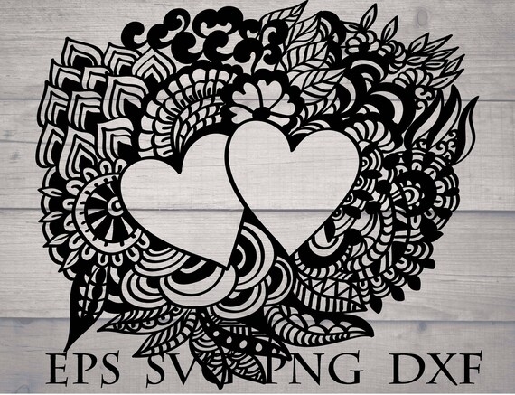 Download Zentangle heart svg / mandala heart svg / intricate svg file