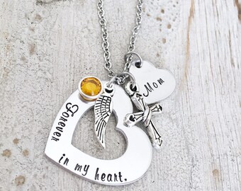 Remembrance Jewelry Gift- Condolence Gift- Memorial Necklace- Loss of a Parent- Bereavement Gift- Forever in my Heart- Sympathy Jewelry Gift