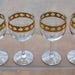 4 Culver Valencia Pattern Wine Glasses (5.75" 6 oz), Emerald Green, 22 Karat Filigree, Bar Glasses