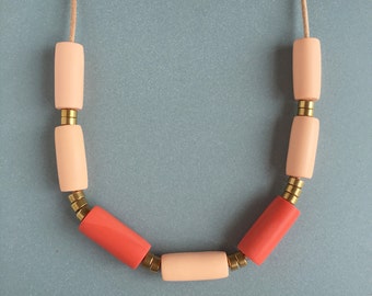 Primary Necklace // Salmon and Rust