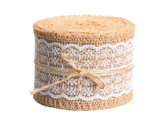 Burlap Ribbon Lace Burlap Ribbon Rustic Wedding Vintage Country Lace Burlap Decor Wedding Burlap Decor Burlap Decoration Burlap Mason Jar