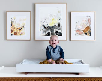 Animal Nursery Art Woodland - Woodland Nursery Decor - Wildlife Nursery - Nursery Animals - Fox Nursery - Woodland Nursery - Woodland theme