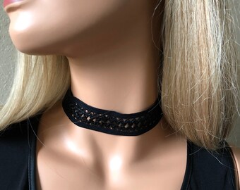 BASIC Black Choker Necklace / Black Choker Necklace / Choker for women / Black Regular Necklace Choker / Chokers / Black Necklace