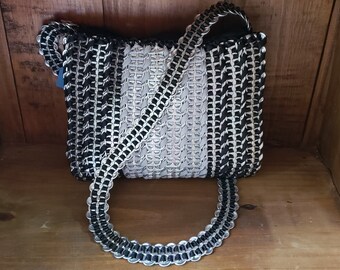 Pop top cross body purse. Crossbody bag, handmade purse.