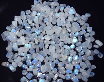 Natural Multi Fire White Rainbow Moonstone Polished Tumble / Rocks Loose Gemstone Whole Sale Lot