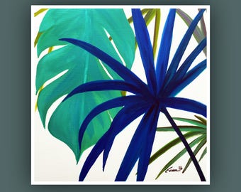 Art Prints, Abstract Art, Square Print, Contemporary Painting, Plant Art, Fine Art , Modern Abstract Art