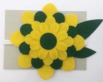 Green and Yellow Large Bloom Headband