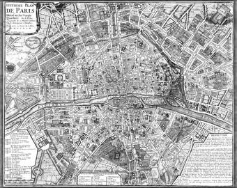 Poster, Many Sizes Available; Map Of Paris France Circa 1705