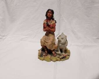 Indian Squaw Figurine/Resin
