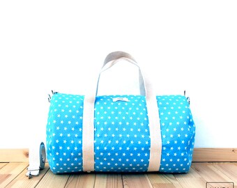Mini Sport and travel bag "stars Blue"/Sport & Traveler Mini Duffel Bag "Blue stars"