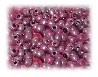 6/0 Bright Pink Metallic Glass Seed Beads, 1 oz. bag