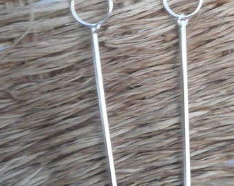 Earrings long sargent "Graphics"
