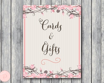 Cards and Gifts Sign, Instant Download, Printable Sign, Wedding Thank you Sign, Bridal Shower thank you, Baby Shower cards wd43 TG05 TH06