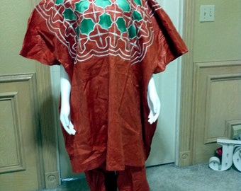 vintage Embroiddered African Traditional Suit for Women/Ethnic Clothes/Folk Clothes /Dashiki Buba Set/Cocktail /Party /Fiesta /Tribal Wear L