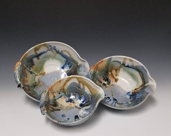 Handmade ceramic batter bowl set #1149