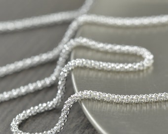 Sterling Silver Chain necklace Italian chain made in Italy Finished chain 16 inch 18 inch 20 inch