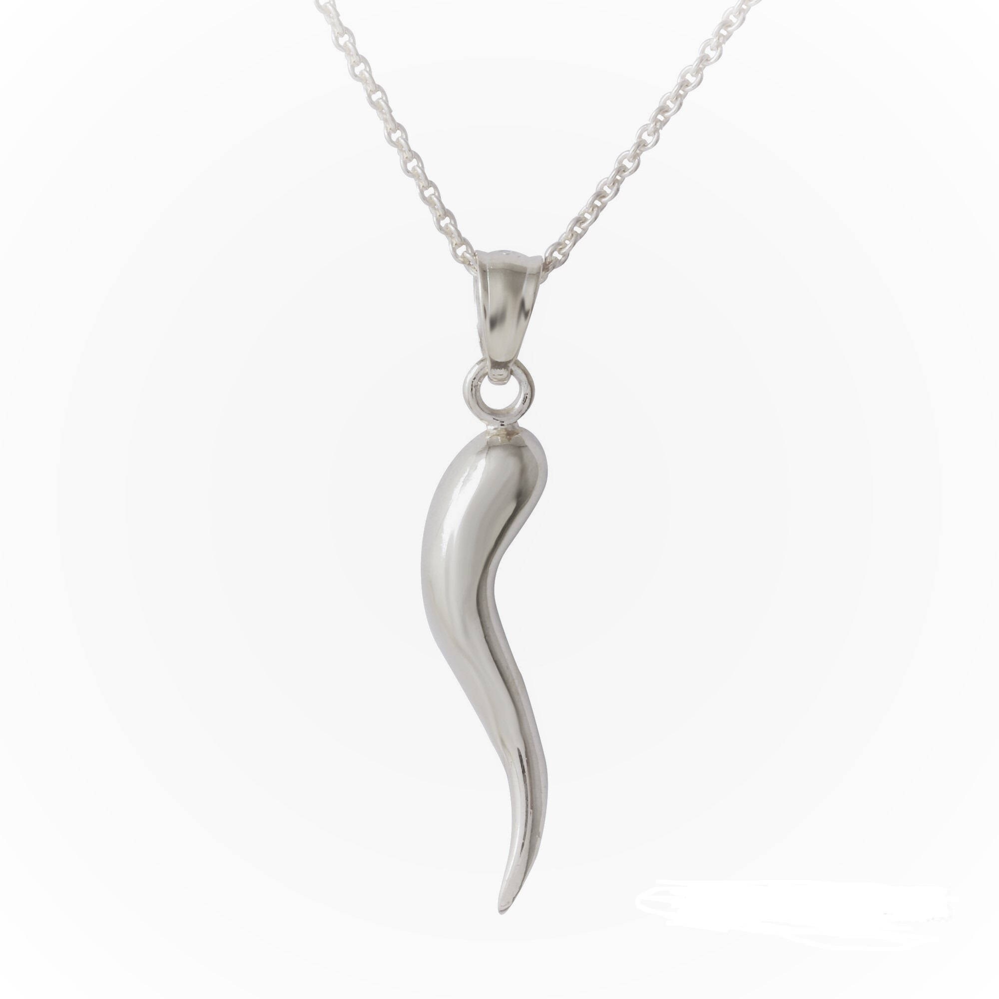 The Corno Italian Horn Amulet in Sterling Silver