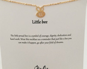 Little bee necklace Bee necklace Layering Necklace Insect Jewelry Charm Necklace bee necklace Silver bee necklace Gold Daughter gift - gift