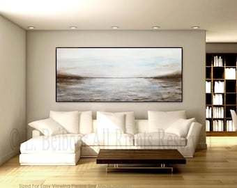 Massive abstract painting large blue gray brown modern abstract contemporary landscape painting oil large artwork wall art
