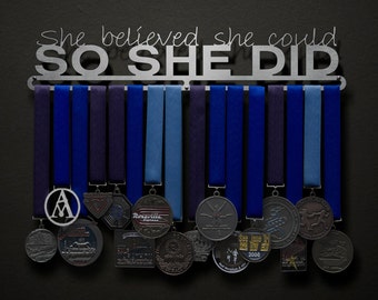 She Believed She Could So She Did - Text Only - Allied Medal Hanger Holder Display Rack