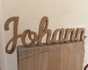 Johann-Name of wood/wooden lettering