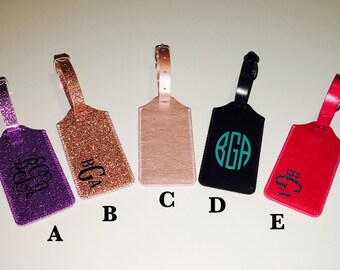 Monogram luggage tag, Personalized luggage tag, Bachelorette party favor, Rose gold, custom luggage tag, girls weekend, Destination wedding