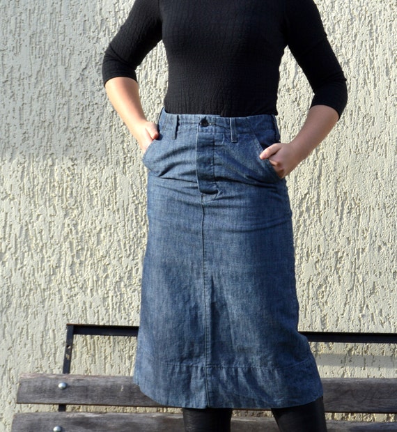 Vintage Levi's Skirt Women's Jean Maxi Skirt Levi