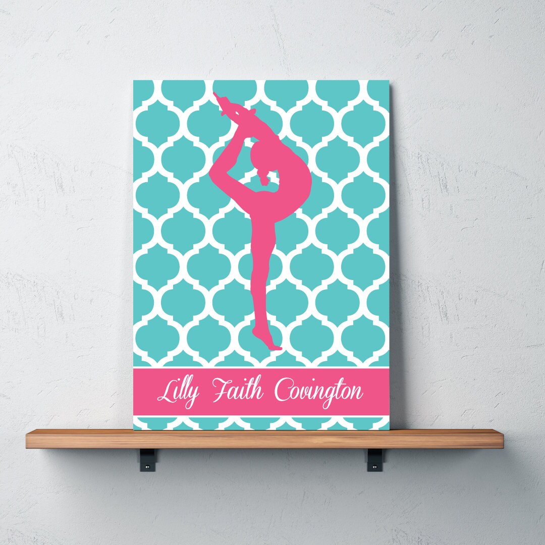 Girl's Gymnastics Bedroom CANVAS Gymnastics Wall Art
