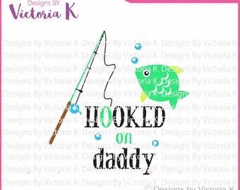 Hooked on daddy svg | Etsy