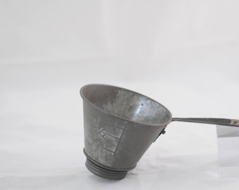 Antique Tin Kitchen Funnel Sifter Sieve Cream Separator Primitive Kitchen 1 Cup