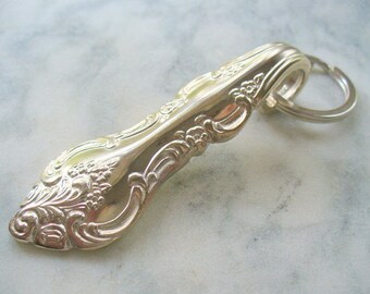 Flower Spoon Keychain, Victorian Style Keychain, Silverware Keychain, Metal Keychain, Key Fob, Vintage, Graduation Gift, Birthday Gift, Keys