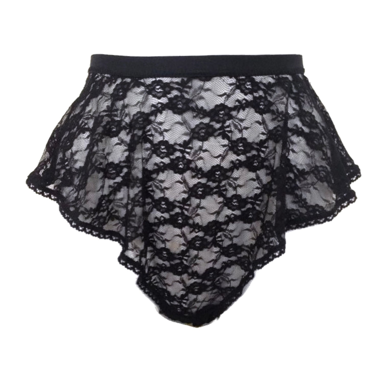 Sheer Panties French Knickers Black Lace Panties High