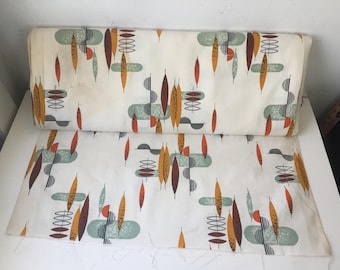Vintage new old stock mid-century modern cloth 48" x 1 yard ONE YARD REMAINING