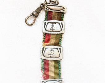 Vintage Dutch Handmade Sterling Silver Bookmark Watch Fob with Clip Award Medal - 1928 - Free Shipping USA