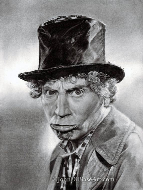 Drawing Print of the Harpo Marx