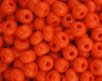 20gr 4/0 (5.3mm) Preciosa Czech Glass Seed Beads Orange Opaque (4SB001)