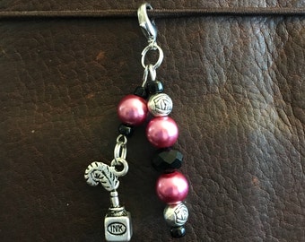 Pink Ink Heart Planner Charm
