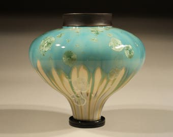 Porcelain vase with crystalline glaze
